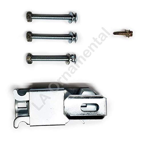 Gate Latch 5-1/4" x 2" Galvanized Lockable 2 Way Kennel Chain Link Gate Live Stock Chain Link Self-Lock Compatible Co-Line