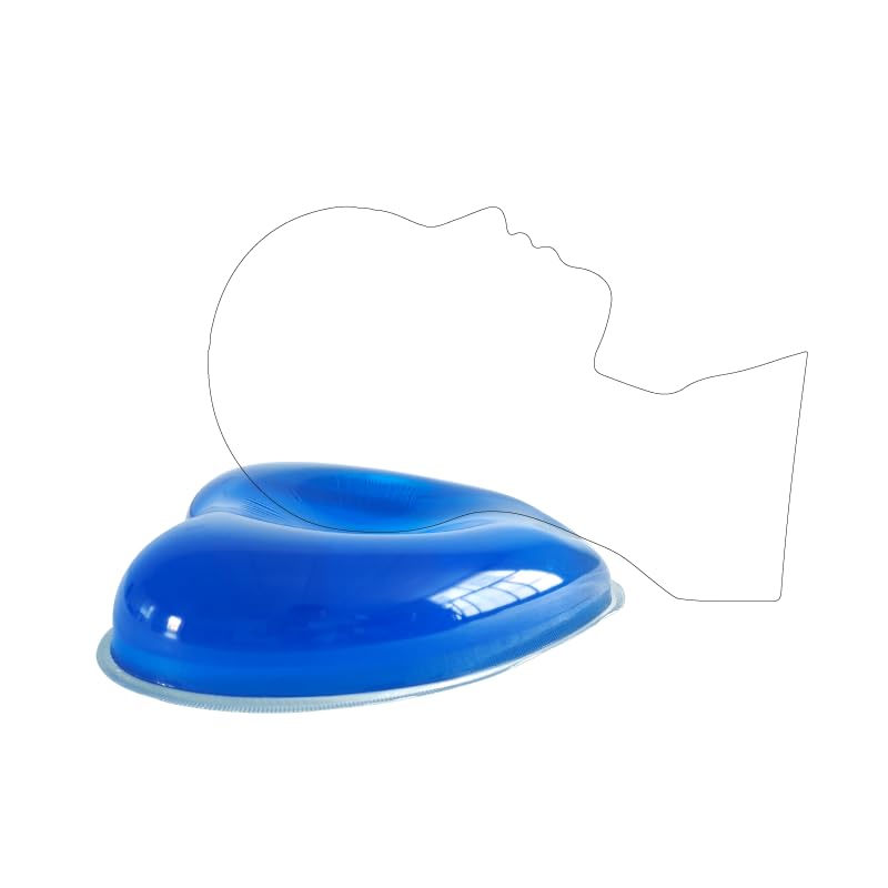 Medical Heart-Shaped Head Cushion, Gel Jelly Positioning Pillow, 11.4x11.2 inches, Blue