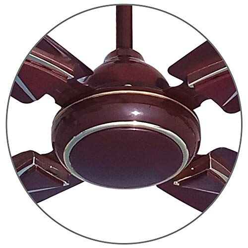 Image of ACTIVA Galaxy-1 600mm Ceiling Fan | 850 RPM High Speed | 50W Copper Motor | 4 Blades | Anti-Dust Coating | Low Noise | Small Room Ceiling Fan | 2 Year Warranty (Deco Brown)
