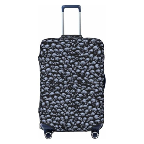 Gothic Skull Print Luggage Cover For Suitcase,Washable Elastic Travel Suitcase Protector With Zipper Closure And Bottom Buckle – Fits 18-32