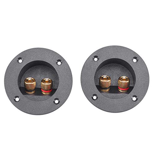 Toyvian 2Pcs 2 Vias Caixa de Alto-Falante Terminal Copo Conector Redondo Alto-Falante Vinculativo Po