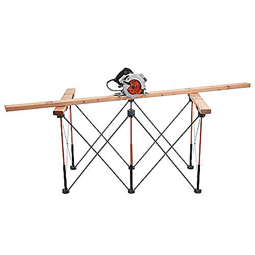 Image of Bora Centipede 2 ft. L x 4 ft. W x 2.5 ft. H Folding Work Table Steel 1500 lb. capacity Gray /Yellow