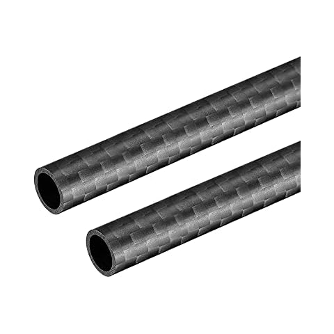 sourcing map Carbono Fibra Redondo Tubo 8mm x 6mm x 330mm 3K Rollo Envuelto Cover