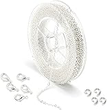 Cadena de cable de cobre chapada en plata, artesanía para collar, pulsera, llavero
