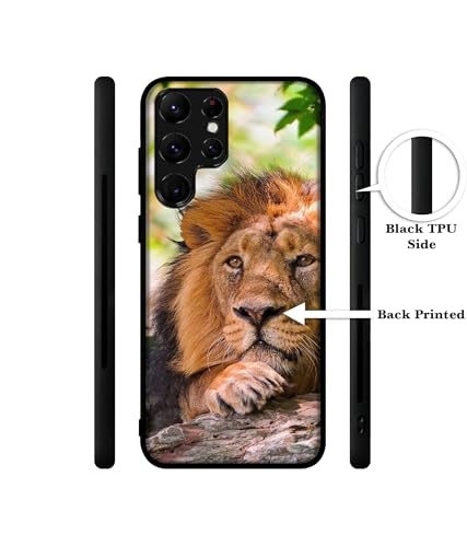 Image of Tiger Pattern Print Design Premium 2D Printed Metal Back Case Cover for Samsung Galaxy S22 Ultra 5G