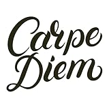 Sticker décoratif « Carpe Diem » – Autocollant en vinyle de qualité – Citation inspirante – Voiture, mur, ordinateur – Plusieurs tailles et couleurs