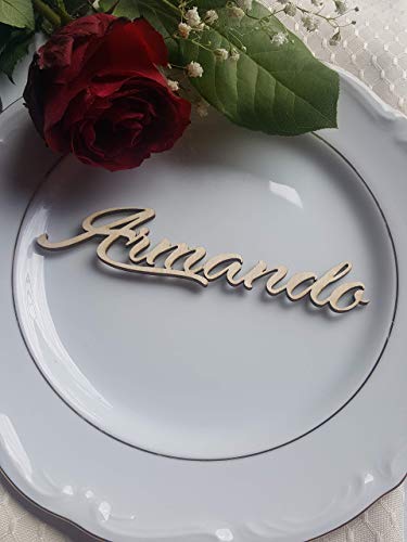 Amazon.com: Table Name Cards Wood Place Setting Signs Wedding ...