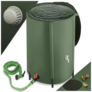 tectake® Faltbare Regentonne mit Deckel - 380 l