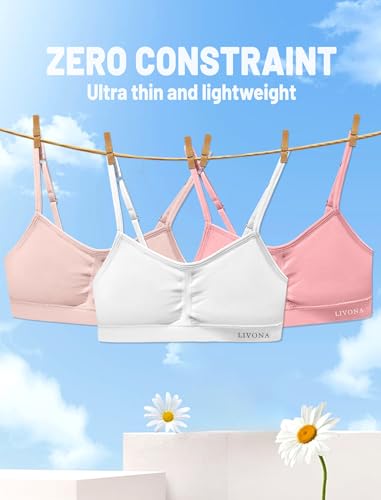 Training Bras for Girls-Sports Bra,Padded Everyday Bra Bralette,Crop Cami Tank Top (6-14)2
