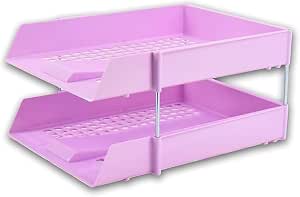 Nobel Plastics Filing Storage Letter Trays with Metal Risers - Desk ...