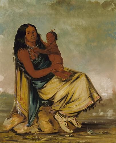 Toile George Catlin Épouse de Cler Mónt : la tendresse d'un portrait historique