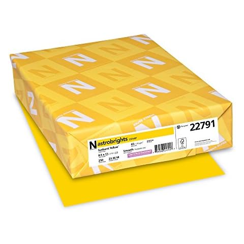 Neenah Paper 22791 Color Cardstock, 65lb, 8 1/2 x 11, Sunburst Yellow, 250 Sheets Cover
