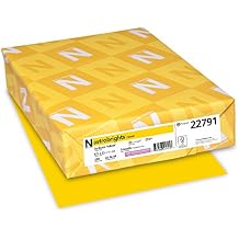 Astrobrights Colored Cardstock, 8.5 x 11, 65 lb/176 GSM, Sunburst Yellow, 250 Sheets 22791