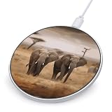 Wild Animals Elephants Wireless Charger 10W Fast Charging Pad Anti-Slip Qi Certified Wireless Charging Pad Charging Station Portable Phone Charger for All Wireless Charging Smartphone