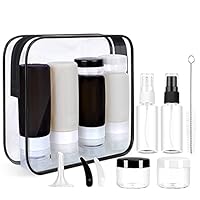 16er-Pack Silikon-Reiseflaschen-Set für Toilettenartikel - Morfone TSA-zugelassene Reisebehälter Auslaufsicheres zusammendrückbares nachfüllbares Reisezubehör 2oz 3oz für Shampoo