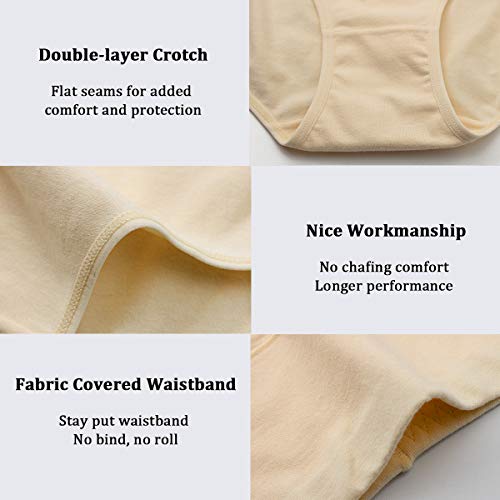 Image of wirarpa Women's Cotton Underwear High Waist Full Coverage Brief Panty Multipack
