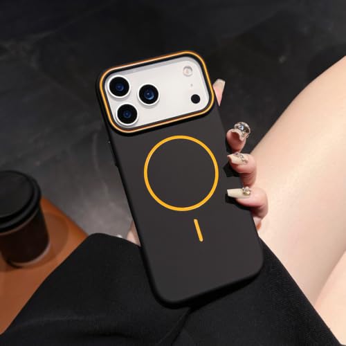 HJZSZX For iPhone 16 Plus�p �����^�q�b�g�J���[�X�}�z�P�[�X �}�b�g�d�グ ���C�����X�[�d�Ή� �n�[�h�}�O�l�b�g�J�o�[�iFor iPhone 16 Plus�p/�u���b�N�j