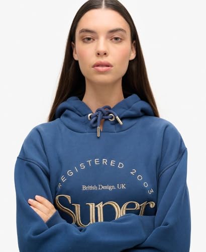 Robe sweat à capuche et logo métallisé femme Superdry Luxe - vue 5