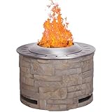 Afterglow Bonfire 20.5 Inch Smokeless Fire Pit with Removable Ash Pan - Portable Outdoor Fire Pit - Stainless Steel - Wood Burning Lightweight Fireplace, Ideal for 4-6 People