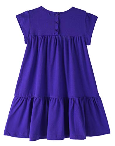 Image of Youwon Girls Dress Short Sleeve Solid Color Tunic A-Line Tiered Swing Dress 2-6 7-16