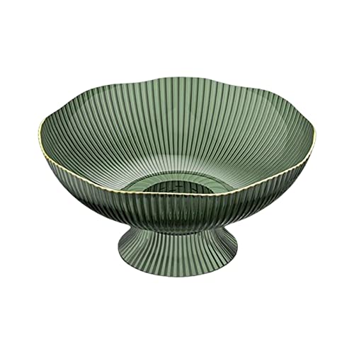 LOVIVER Decorative Pedestal Bowl,Dessert Display Stand Dish Holder,Snacks Fruit Basket Bowl for Farmhouse Kitchen Breads Snacks Home Ornaments, Green