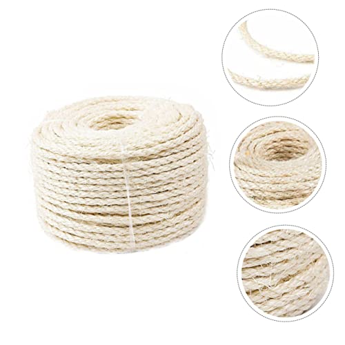 FUOYLOO 1 Unidade Barbante Vintage Decorações Brancas Arranhador De Gato Corda De Fio Natural Tapete