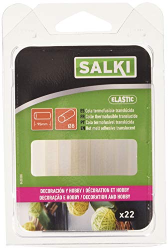 Salki 0430308 Barras Caliente para Creatividades y Manualidades, Translúcida, 7.5 mm, Set...