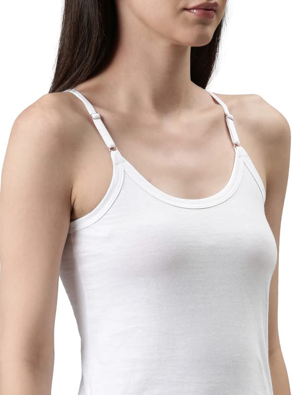 Image of Dixcy Slimz Solid Slim Fit Scoop Neck Sleeveless Cotton Camisole for Women