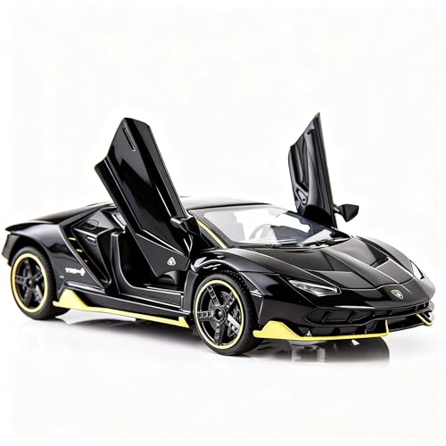 TGRCM-CZ Kompatibel mit 1:32 Lamborghini LP770 Modell-Rückziehauto, Spielzeugauto mit Sound und Licht für Kinder, Jungen, Mädchen, Metallkörper, Tür geöffnet, Schwarz TGRCM-CZ Kompatibel mit 1:32 Lamborghini LP770 Modell-Rückziehauto, Spielzeugauto mit Sound und Licht für Kinder, Jungen, Mädchen, Metallkörper, Tür geöffnet, Schwarz