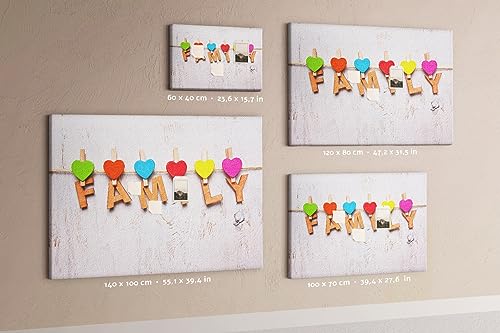 Planche horizontale liège 140x100 cm tableau mural coloré Mot de famille - 6