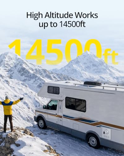 Image of eyoo 78,000 BTU RV Tankless Water Heater, Propane On-Demand Hot Water, 14,500 ft High Altitude Compatible, 15 inch x 15 inch White Door, Windproof & Waterproof, Ideal for Simultaneous Use and Family Use