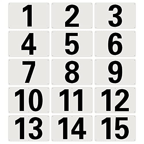 SICHENG アルミ板駐車場番号札防水.耐候 スクリーン印刷金属ベーキングワニス 径4.8φmm穴×6隅 ナンバープレート プレート看板 駐車場 数字 番号 標識 表示 屋内外対応