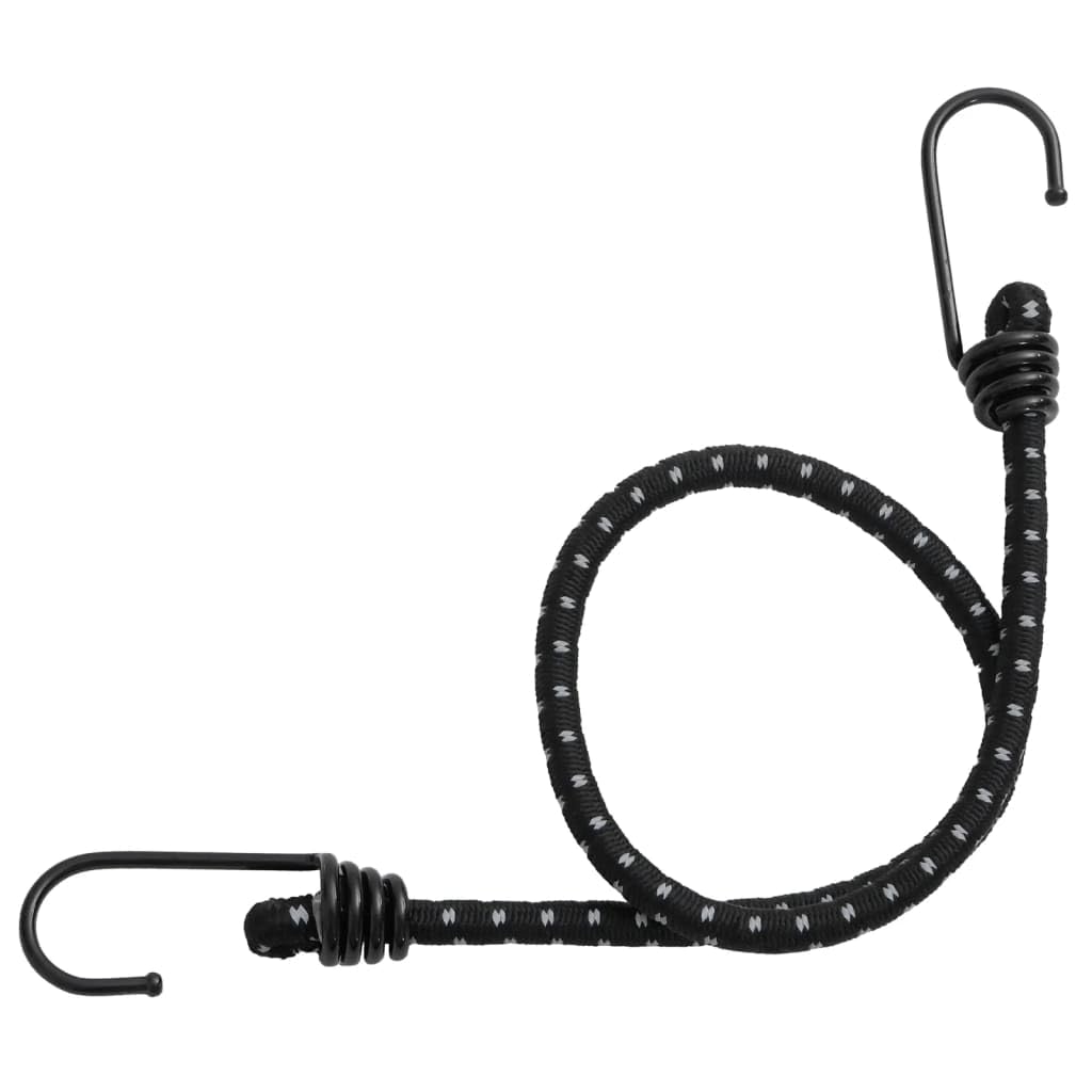 Sporting Goods Lot de 25 tendeurs élastiques avec bandes réfléchissantes et crochets 59 cm