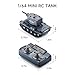 BRRRRT1/64 Remote Control Military Vehicles with Infrared Shoot,Mini RC Tank with 330° Rotating Turret and Sound & Lighting, RC Tank That Shoots Toy for Kids 8+ Gray