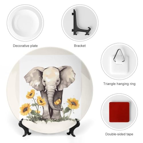 Plato decorativo de porcelana con soporte 7 pulgadas miniatura 3