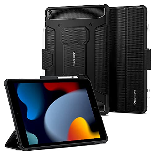 Spigen Rugged Armor Pro Designed for iPad 10.2 Case, iPad 9th Generation Case (2021) / iPad 8th Generation Case (2020) / iPad 7th Generation Case (2019) with Pencil Holder - Black