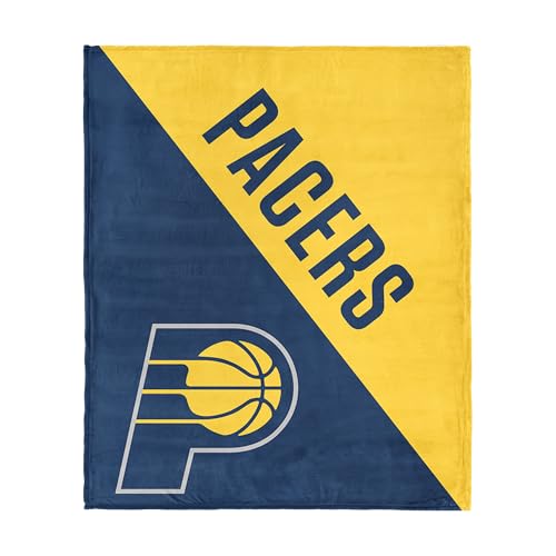 Northwest NBA Indiana Pacers Halftone Silk Touch Throw Blanket, Ultra Soft Plush Polyester, Lightweight Warm Decorative Fan Gift, 46 x 60 in