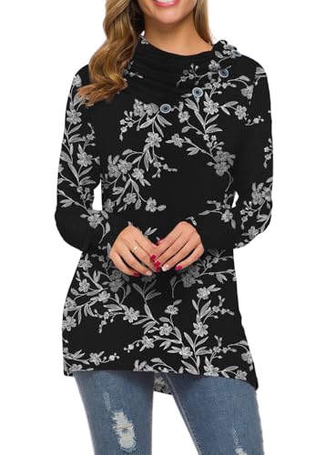 Image of WEACZZY Women's Long Sleeve Shirts Button Cowl Neck Casual Loose Tunic Tops Blouse Dressy Fashion 2026