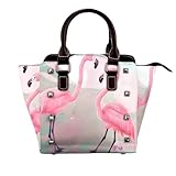 Sac à bandoulière en cuir unique et élégant avec motif flamant rose, riche poche intérieure pouvant contenir des téléphones portables, portefeuilles, clés, cosmétiques et autres nécessités quotidiennes. Convient pour un usage quotidien.