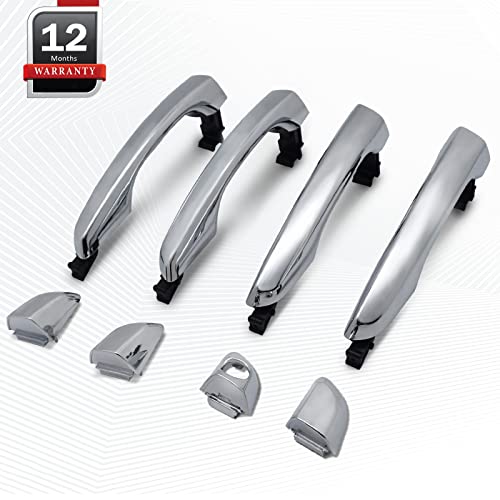 X4Xz 4Pcs Chrome Exterior Outside Door Handle Front Rear Left Right With Cover For 2017 2018 2019 2020 Hyundai Elantra Sedan 82651-F2010 #TOP6