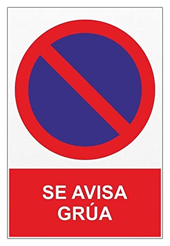 MovilCom®   Señal de aluminio PROHIBIDO SE AVISARA GRUA 300X400mm Señal prohibición (ref.RD41941)