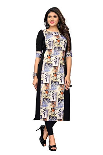 Buy Dhanishree Crepe Straight Cut Kurti 