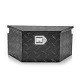 DNA MOTORING Trailer Tongue Box, Lockable Aluminum Truck Bed Tool Box, 26" X 11" X 12", Black, TBOX-T5-011-BK