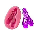 MAWADON Ballet Shoes Silicone Mold for Dancing Lovers DIY Fondant Candy Chocolate Molds Lollipop Desserts Ice Cube Gum Clay Soap Biscuit Plaster Resin Cupcake Topper Cake Decor Molds (XLYM-0054)