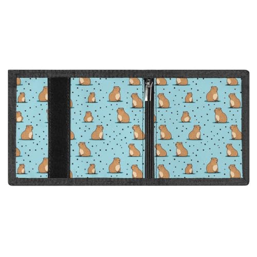 Cute Capybara Trifold Wallet Slim Credit Card Holder Minimalist Front Pocket Money Clip for Women Men4