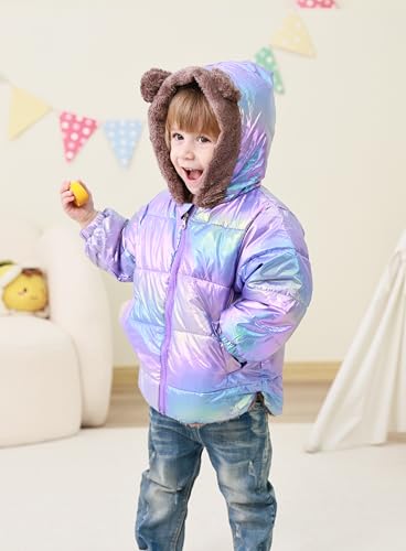 ADUKIDE Toddler Puffer Jacket with Bear Ear Kids Boys Hooded Fleece Coat Size 6M-5T3