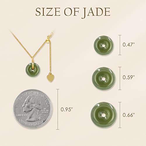 Daumier Jade Necklace 925 Sterling Silver 14K Gold Plated Jade Pendant Necklaces For Women Natural Green Hetian Jade Necklace Jewelry Gift For Women Girls #TOP1