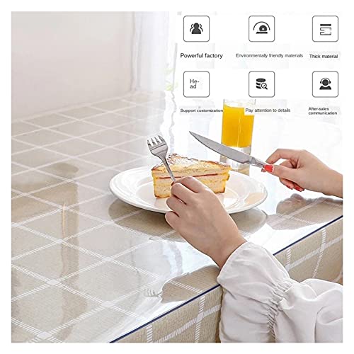 Transparante Tafel en Stoel Vloerbeschermingsmat Waterdicht Zacht Glas PVC tafelkleedhoes Water Olie Proof Gezond Veilig… - Image 5