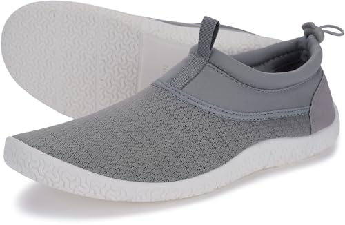 WHITIN Men's Water Shoes Aqua Minimalist Socks Size 13 Barefoot Swim Beach Surf Slip Resistant Outdoor Activities Boating Gym Lightweight Footwear Light Grey