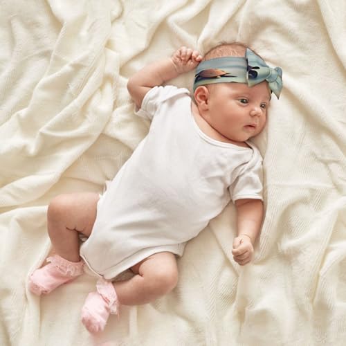 Turtles On The Beach Baby Bow Headband, Soft Baby Bow Hair Accessory For Newborn Babies, &*Toddlers, Kids.4